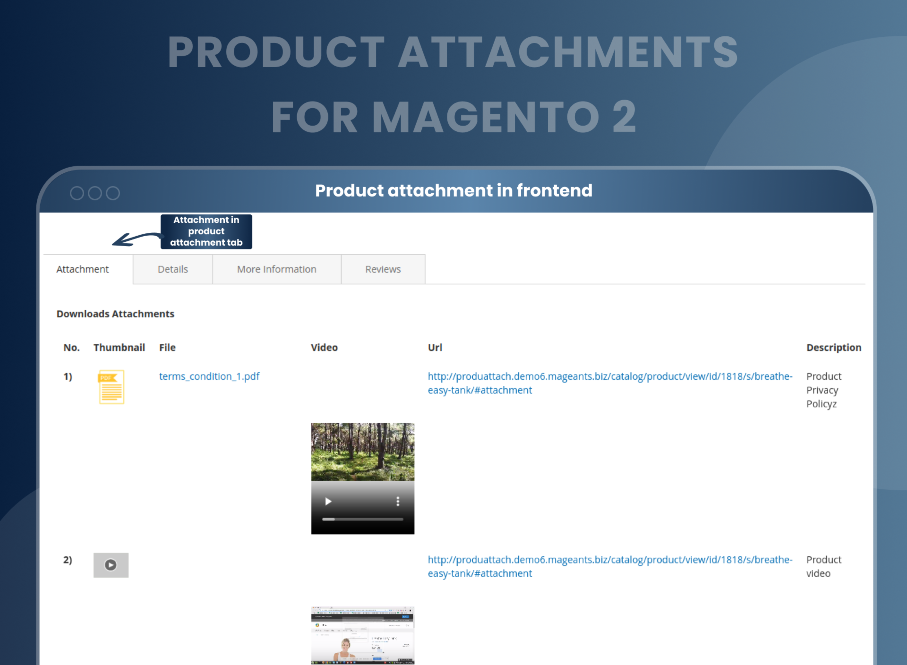  Product attachment in frontend 