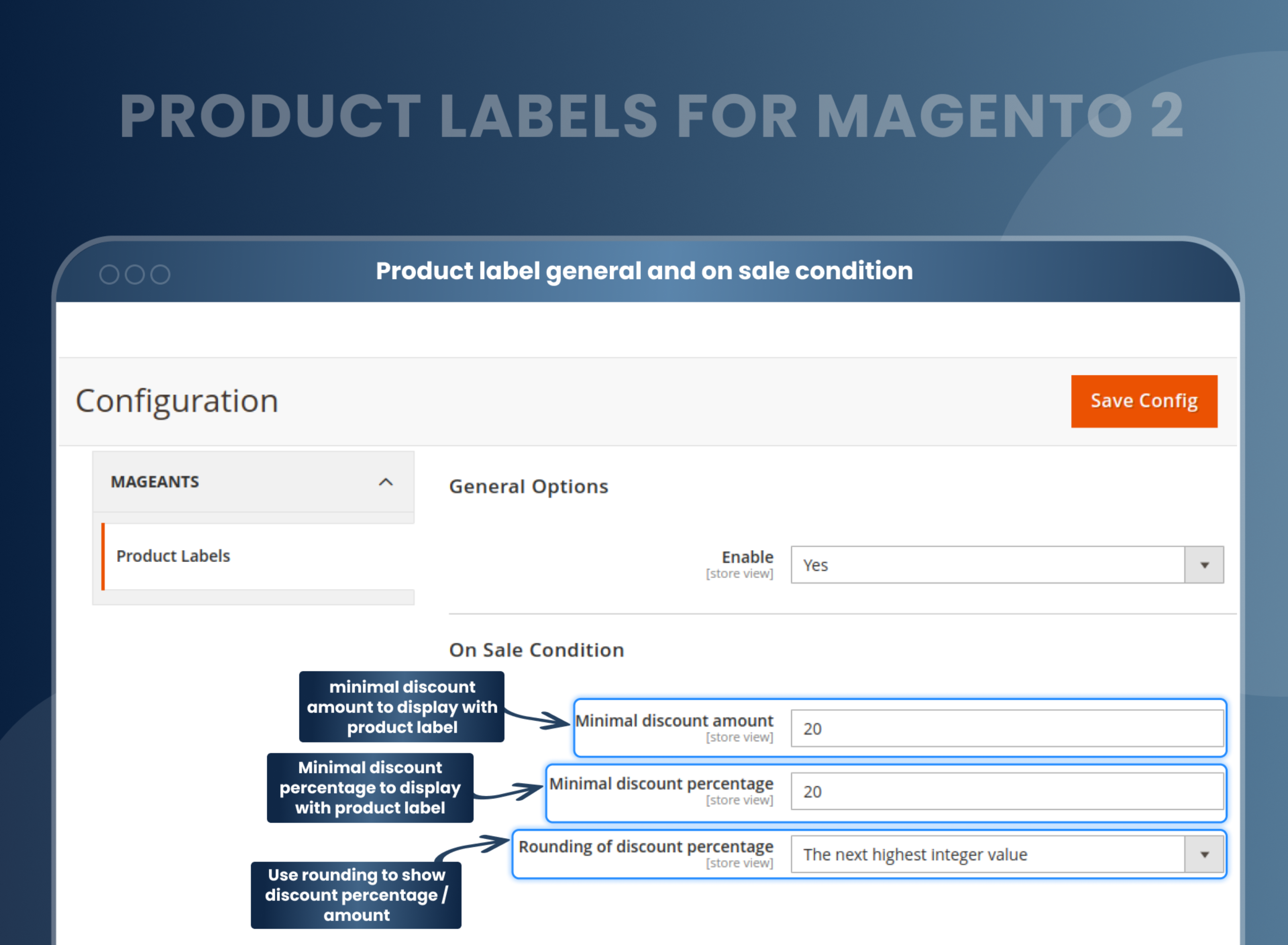 Product label general and on sale condition