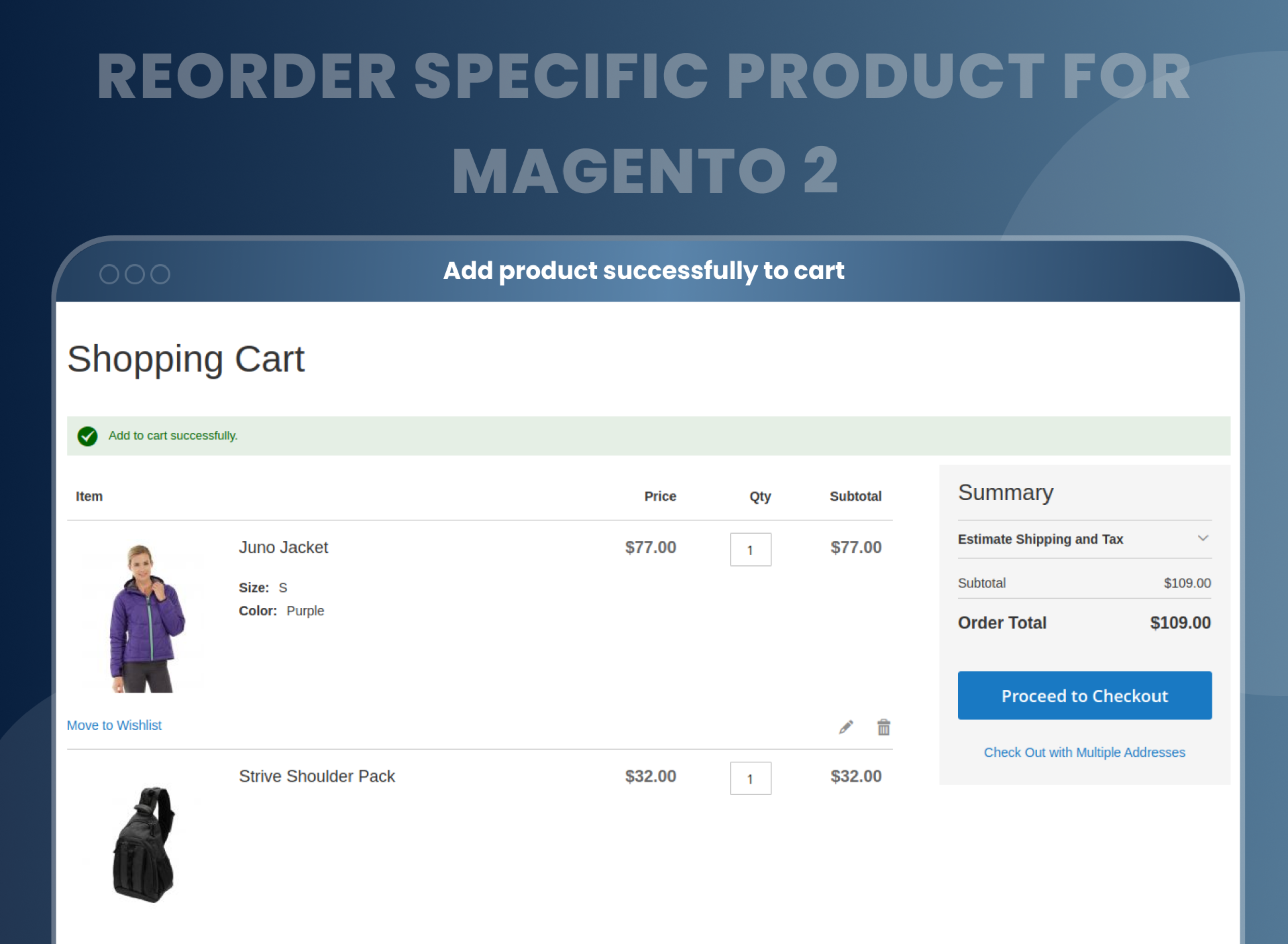 Add product successfully to cart