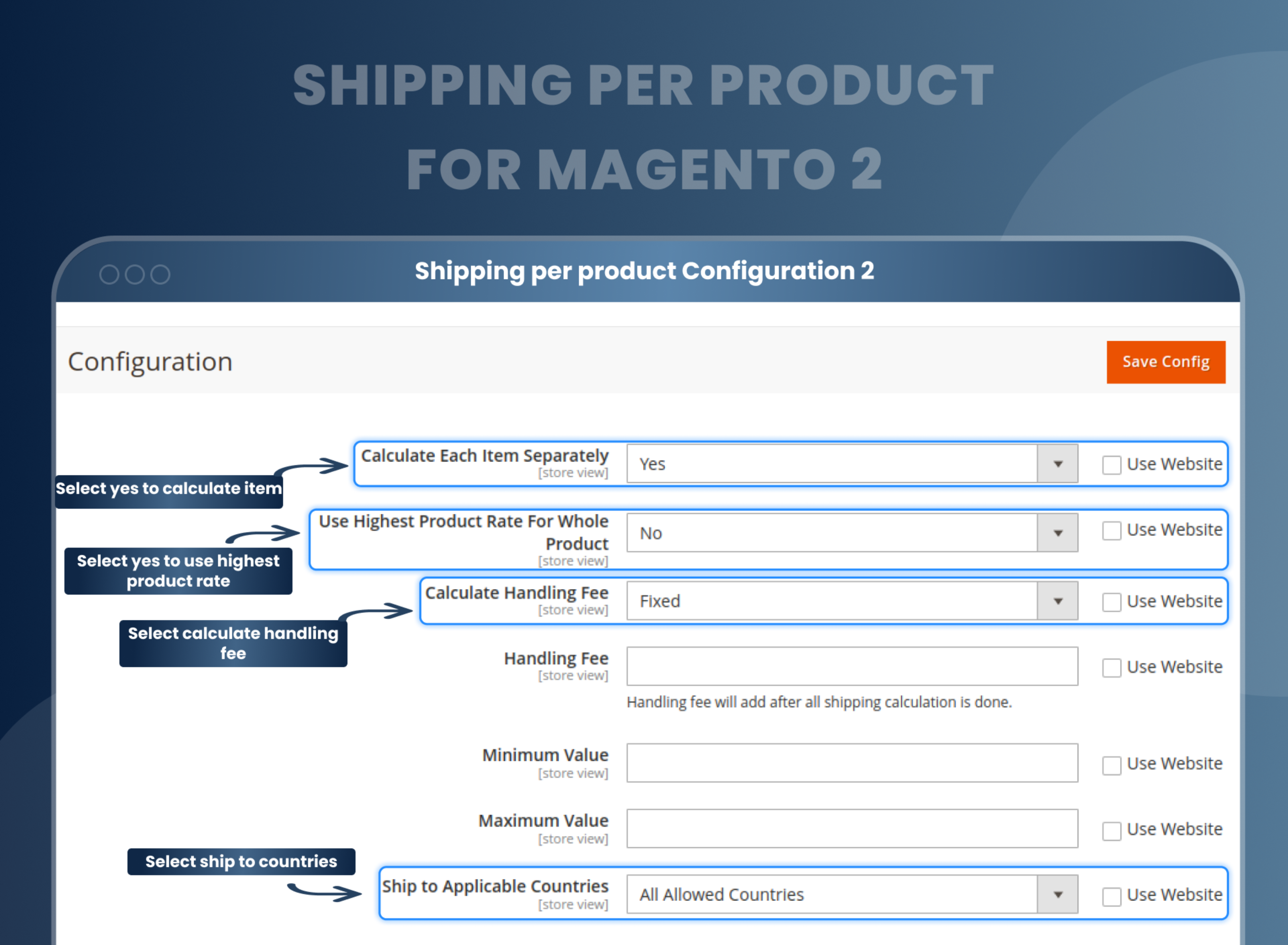 Shipping per product Configuration 2