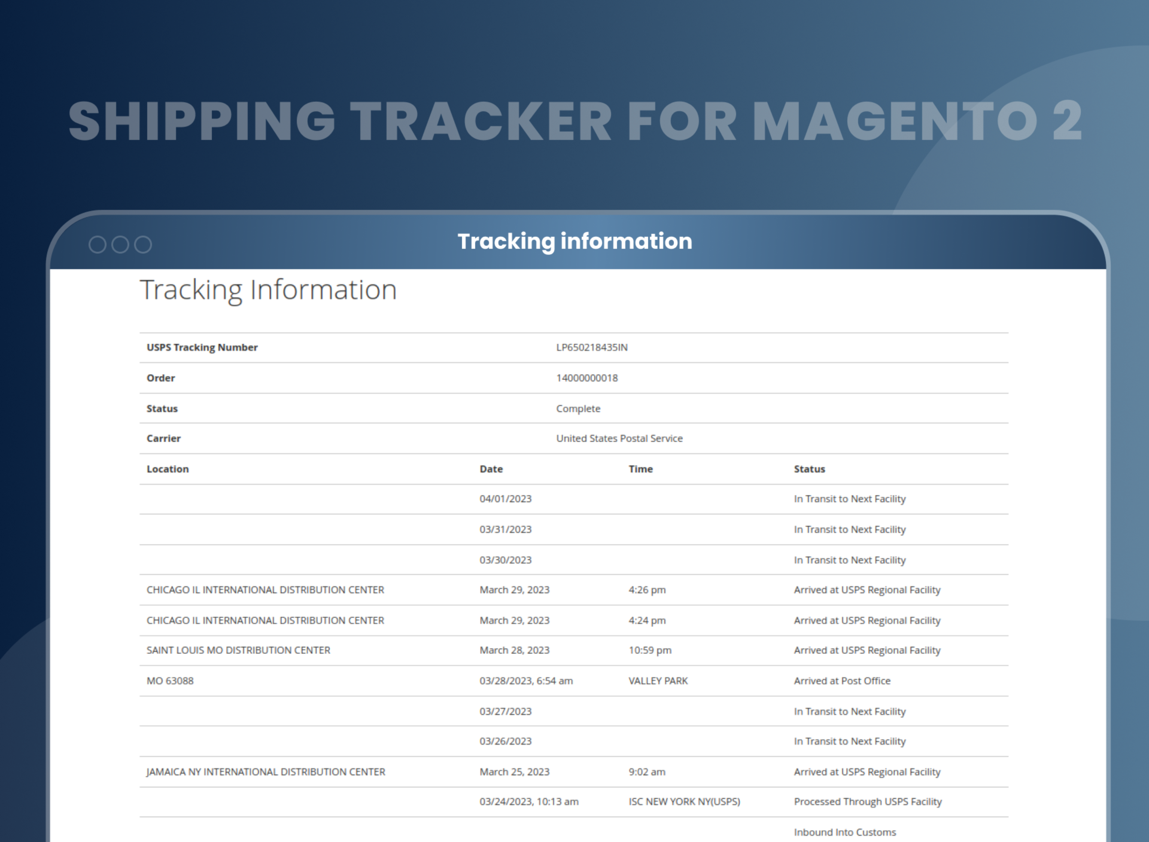 Tracking information