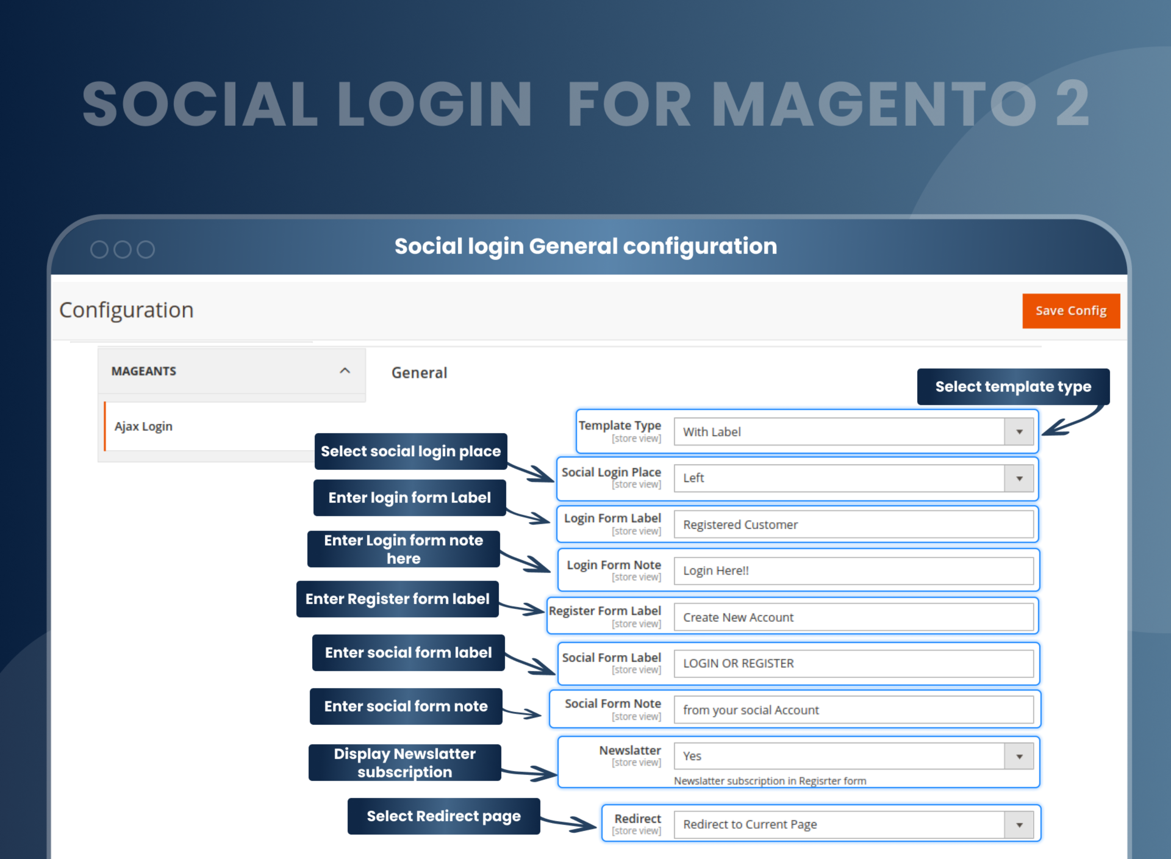 Social login General configuration