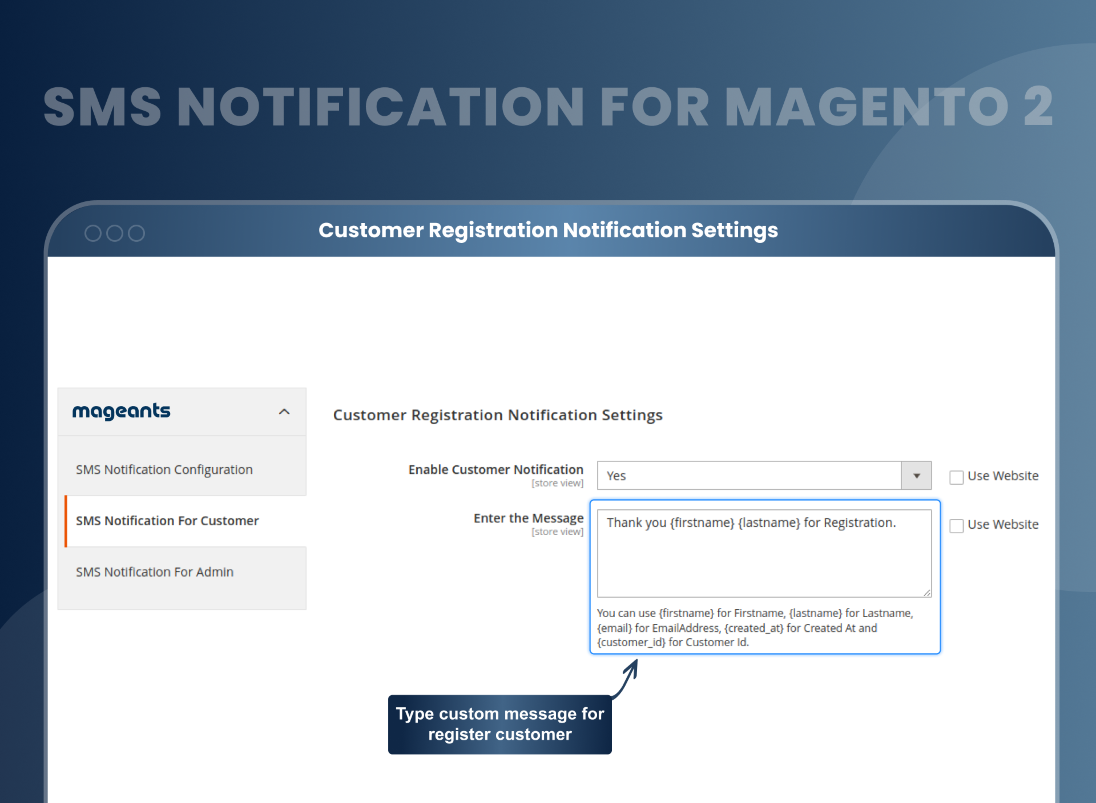 Account Registration Notifications Settings