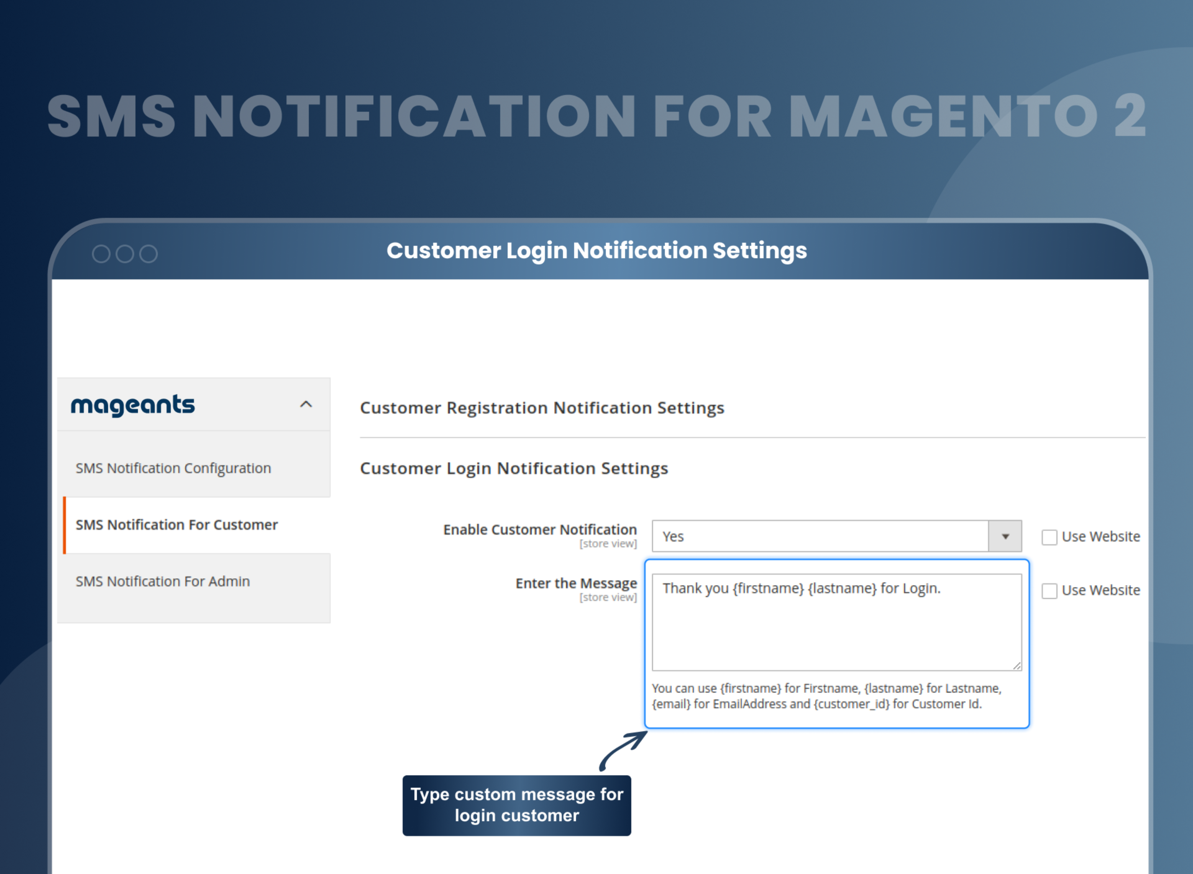 Customer Login Notification Settings