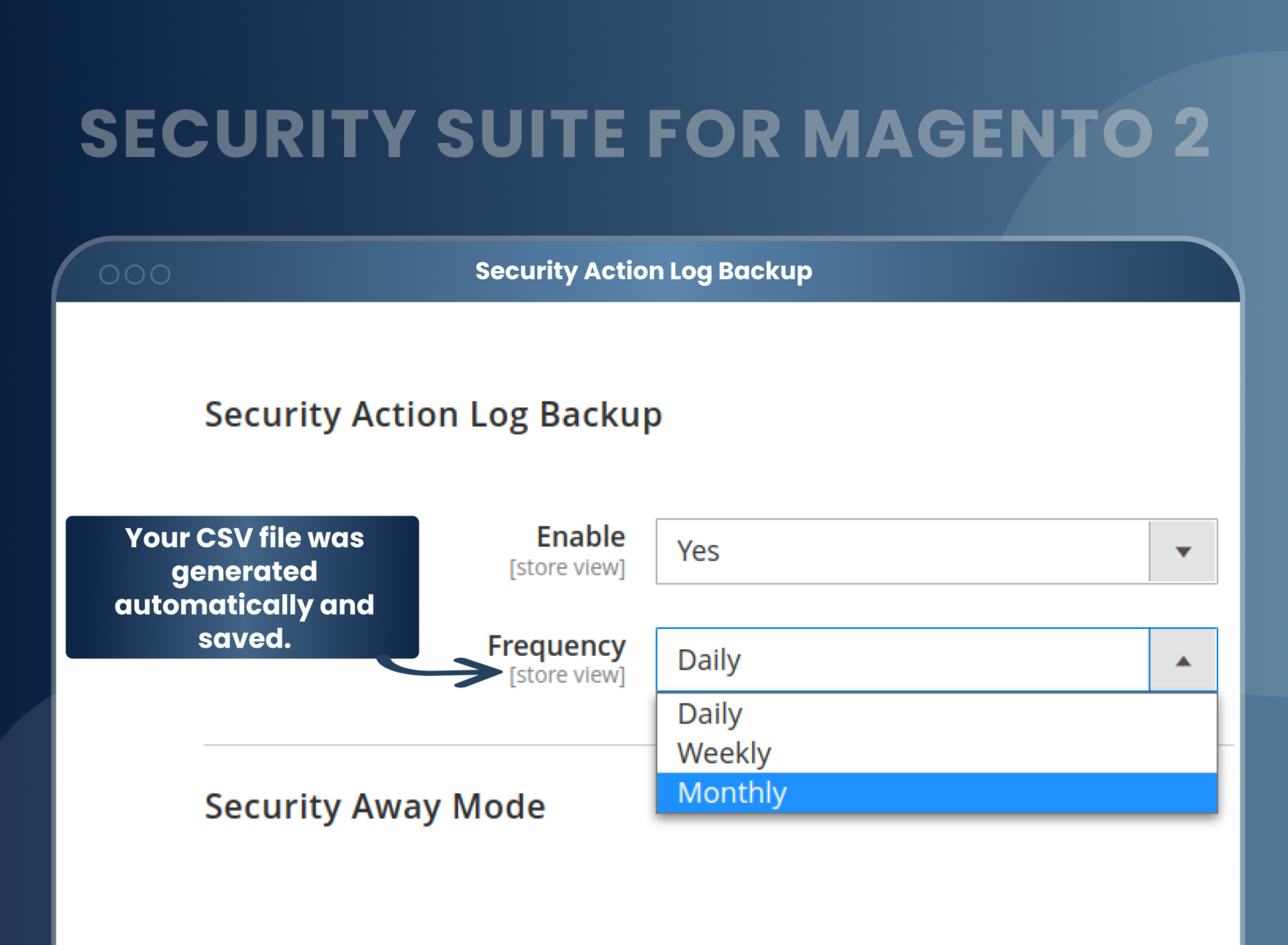 Security Action Log Backup