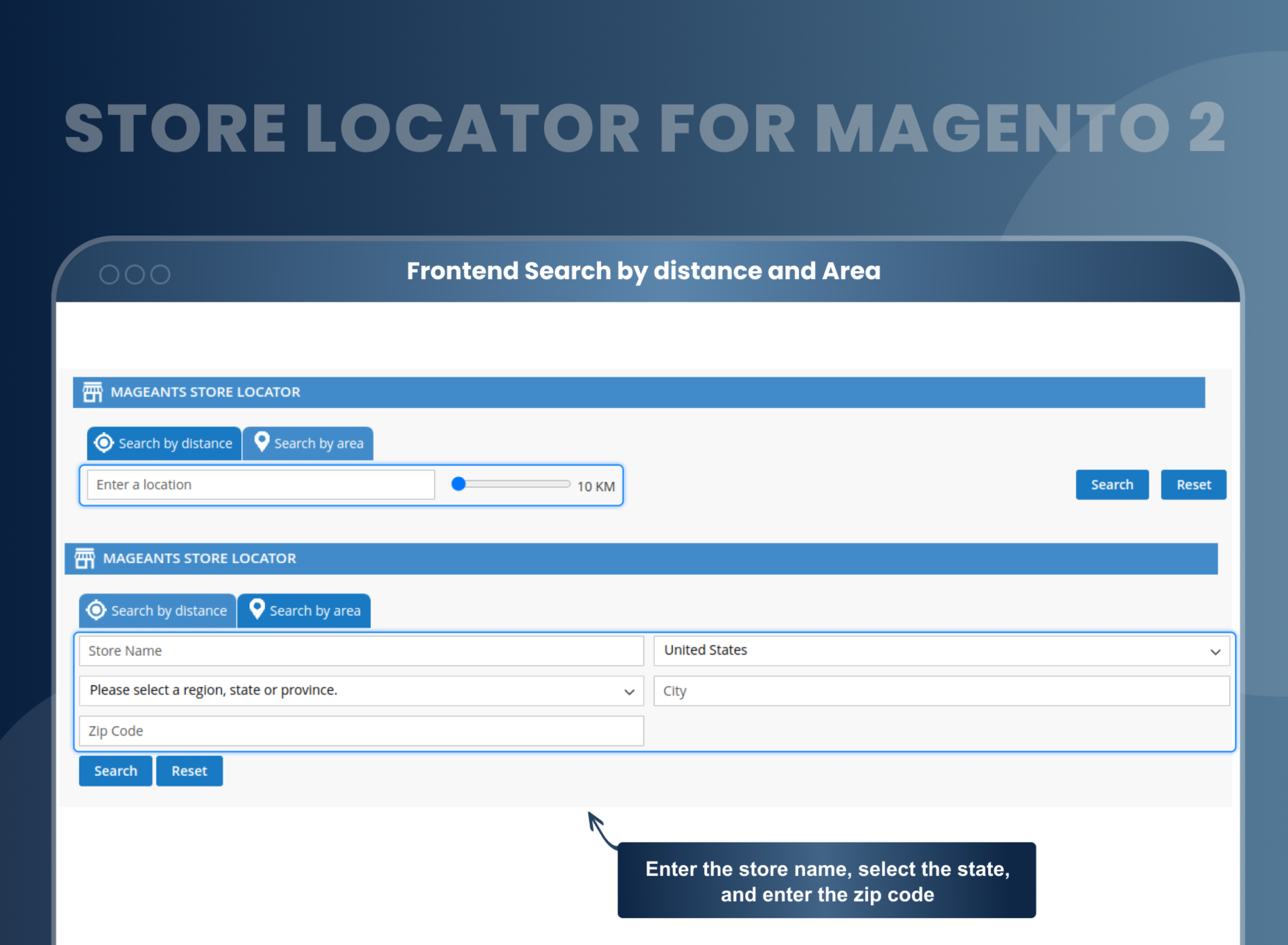 Frontend Search by distance and Area Frontend Search by distance and Area
