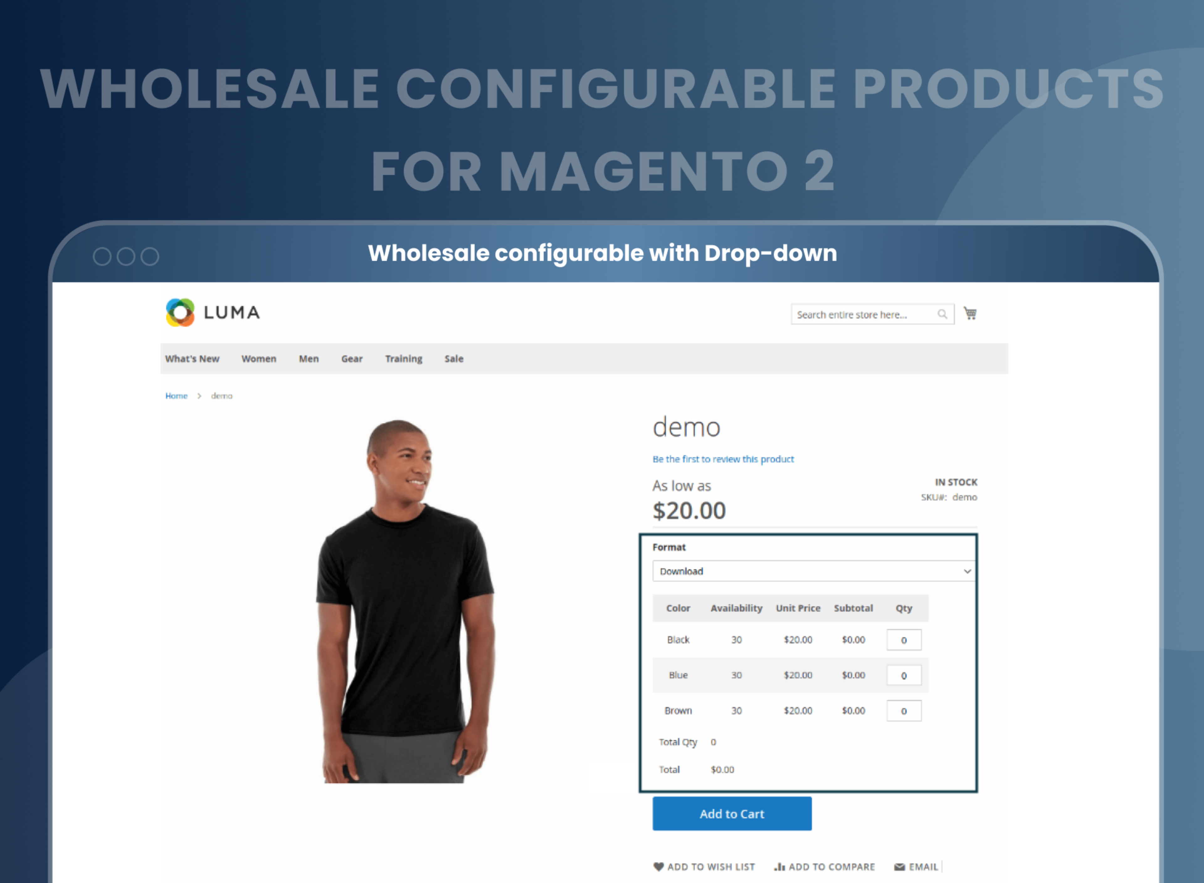 Wholesale configurable with Drop-down