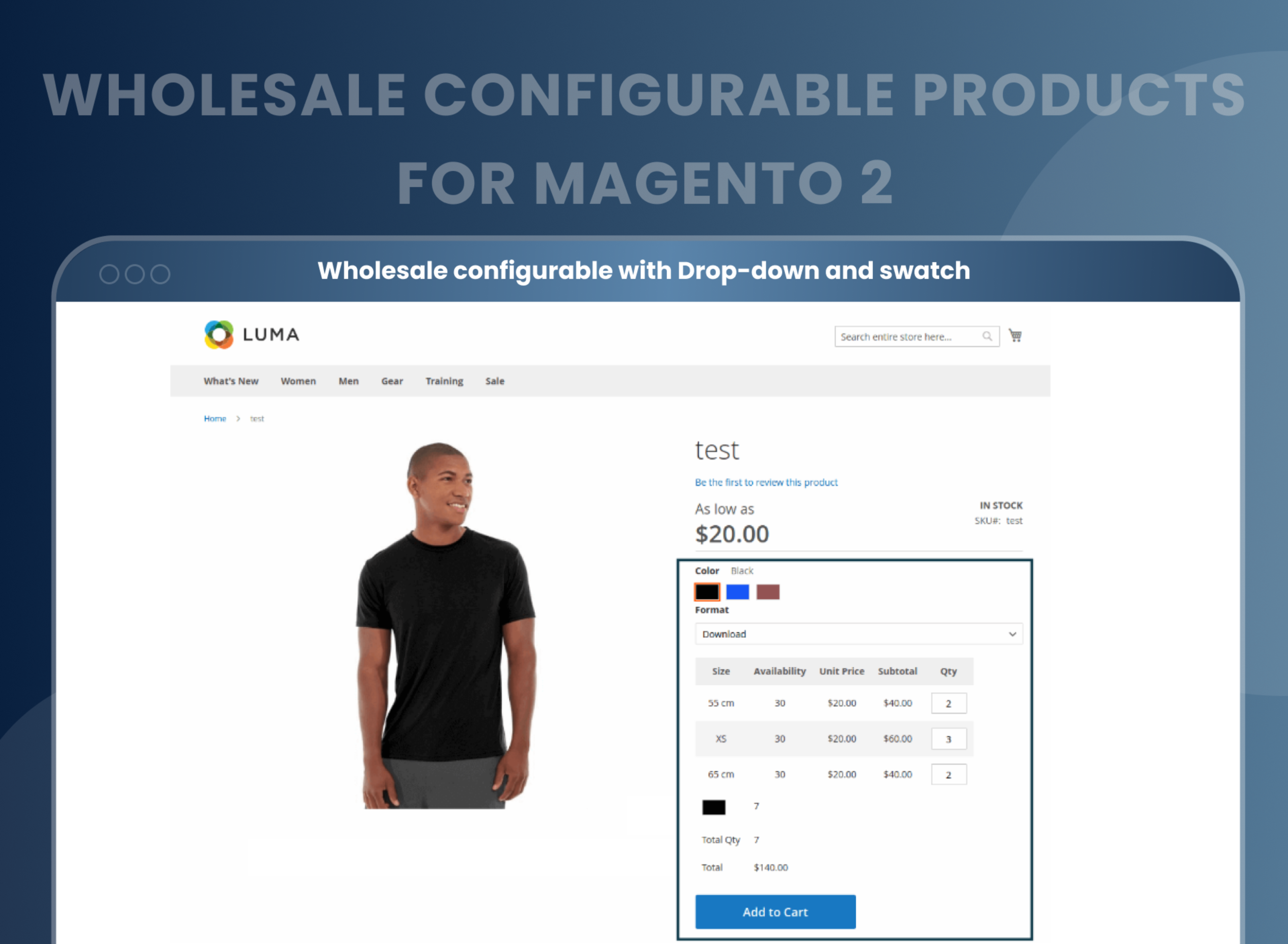 Wholesale configurable with Drop-down and swatch 