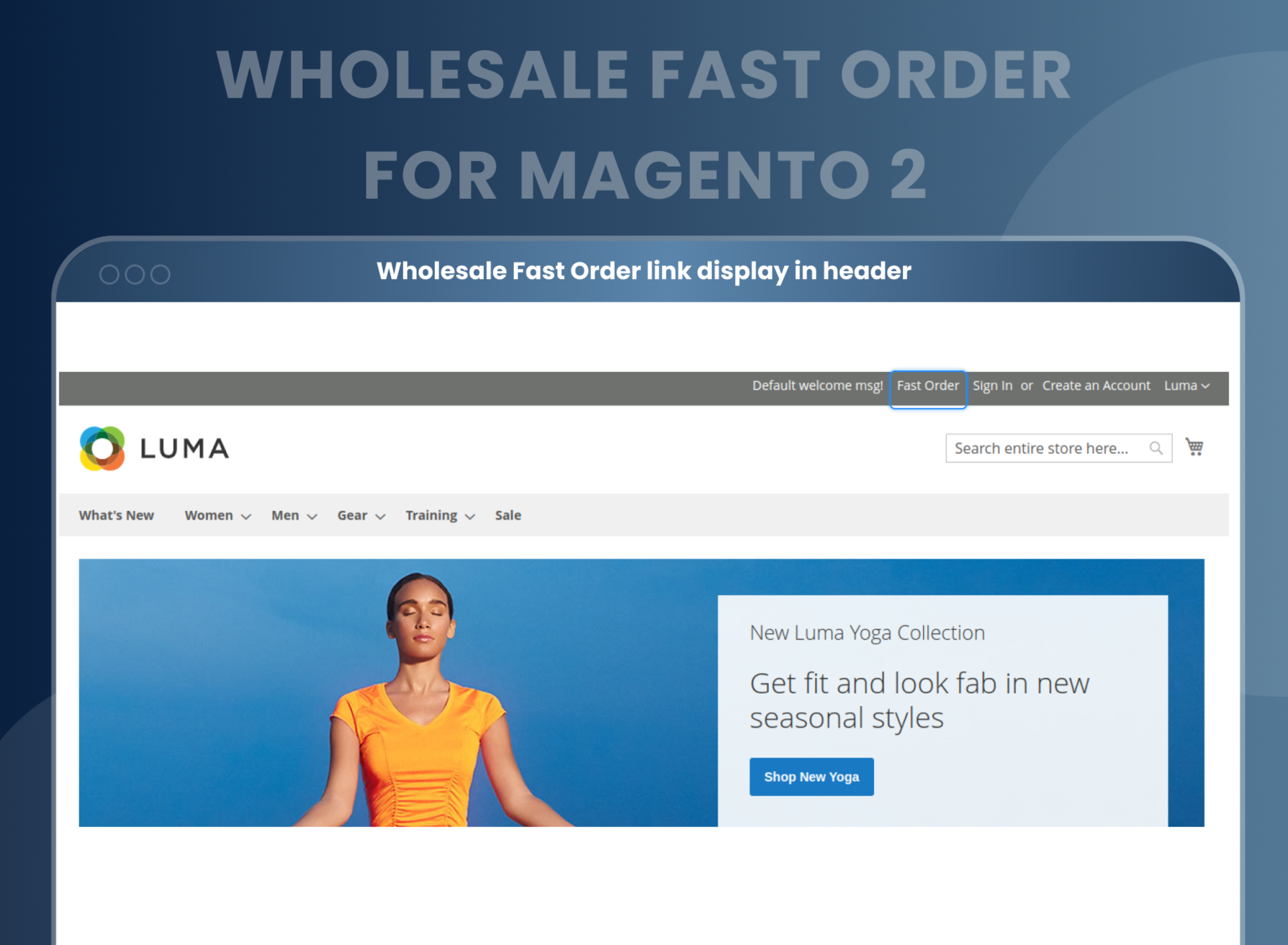 Wholesale Fast Order link display in header