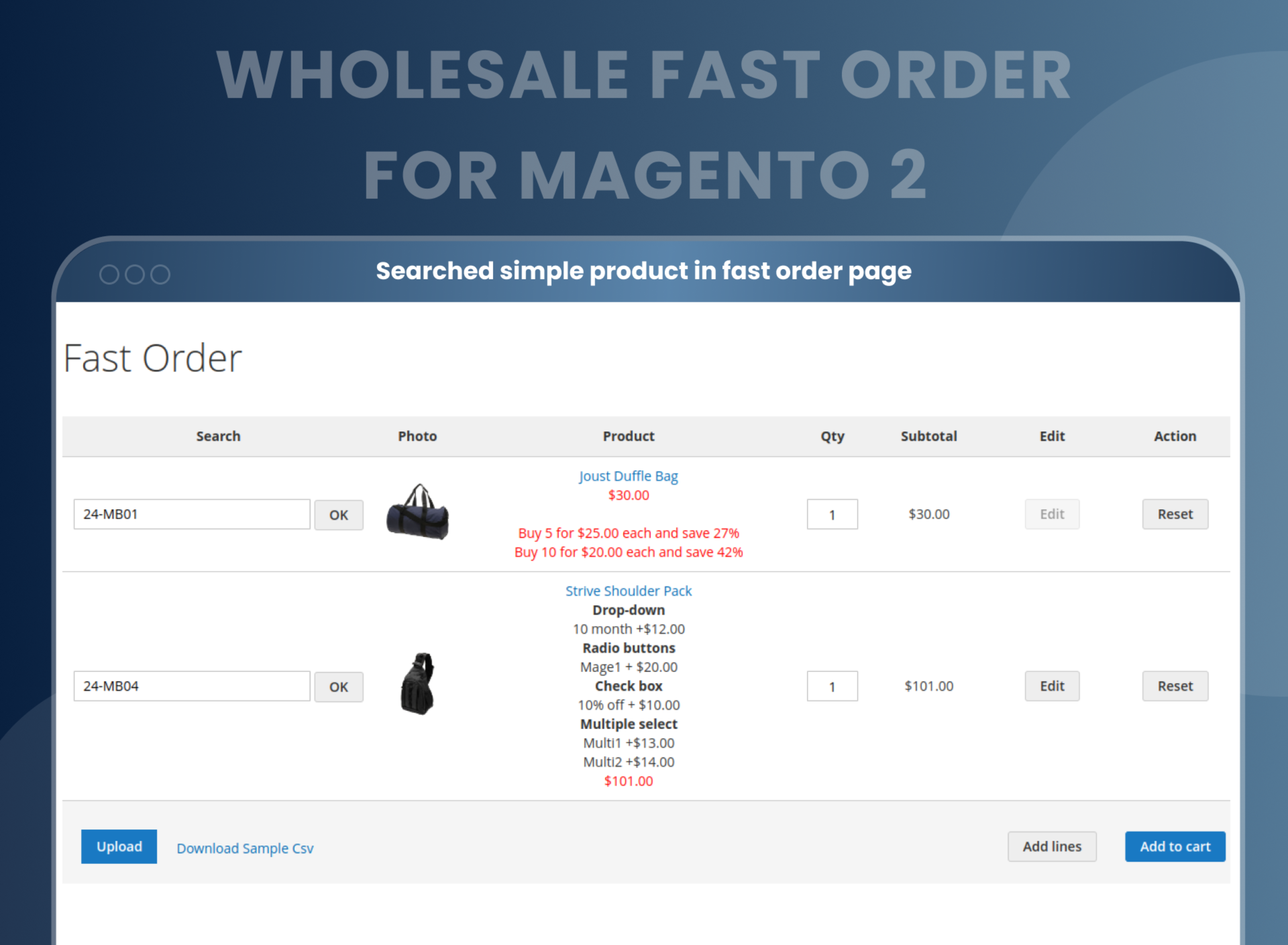  Searched simple product in fast order page