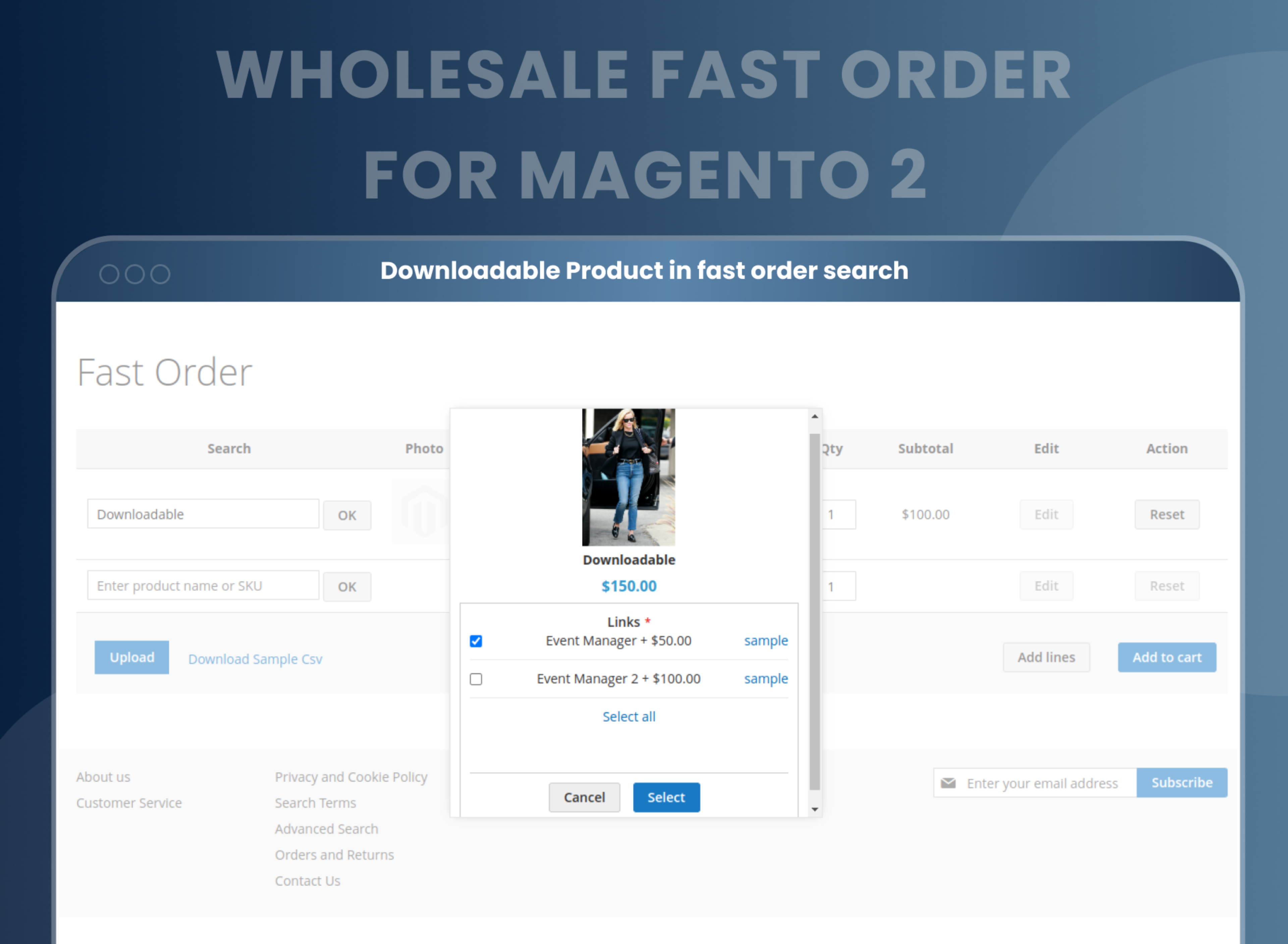 Downloadable Product in fast order search